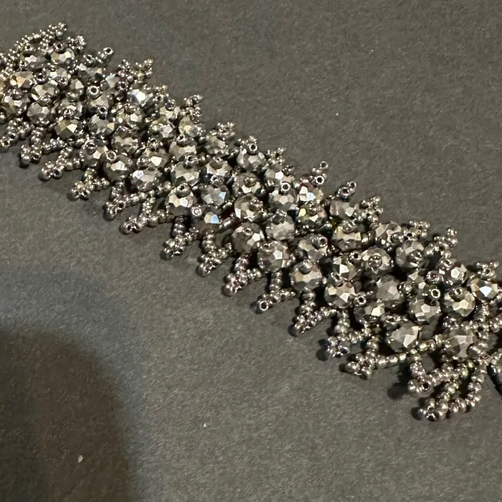 Amrita Singh Black Crystal Beaded Bracelet